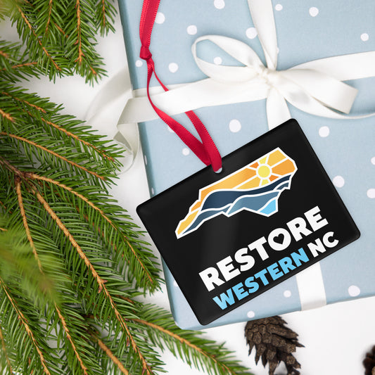 Restore Western NC Acrylic Ornament in Black