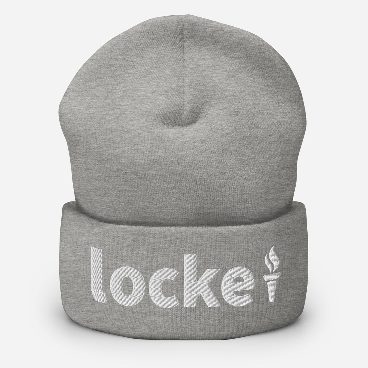 John Locke Foundation in White Cuffed Beanie