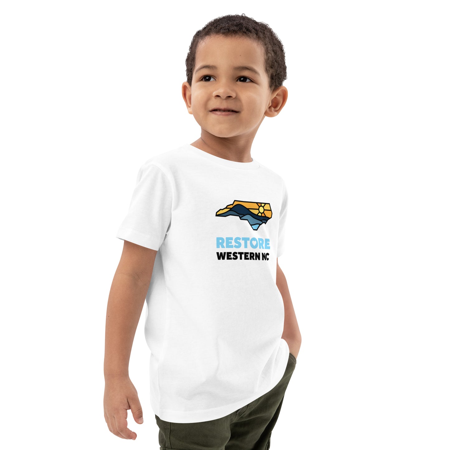 Restore Western NC Organic Cotton Kids T-shirt in White