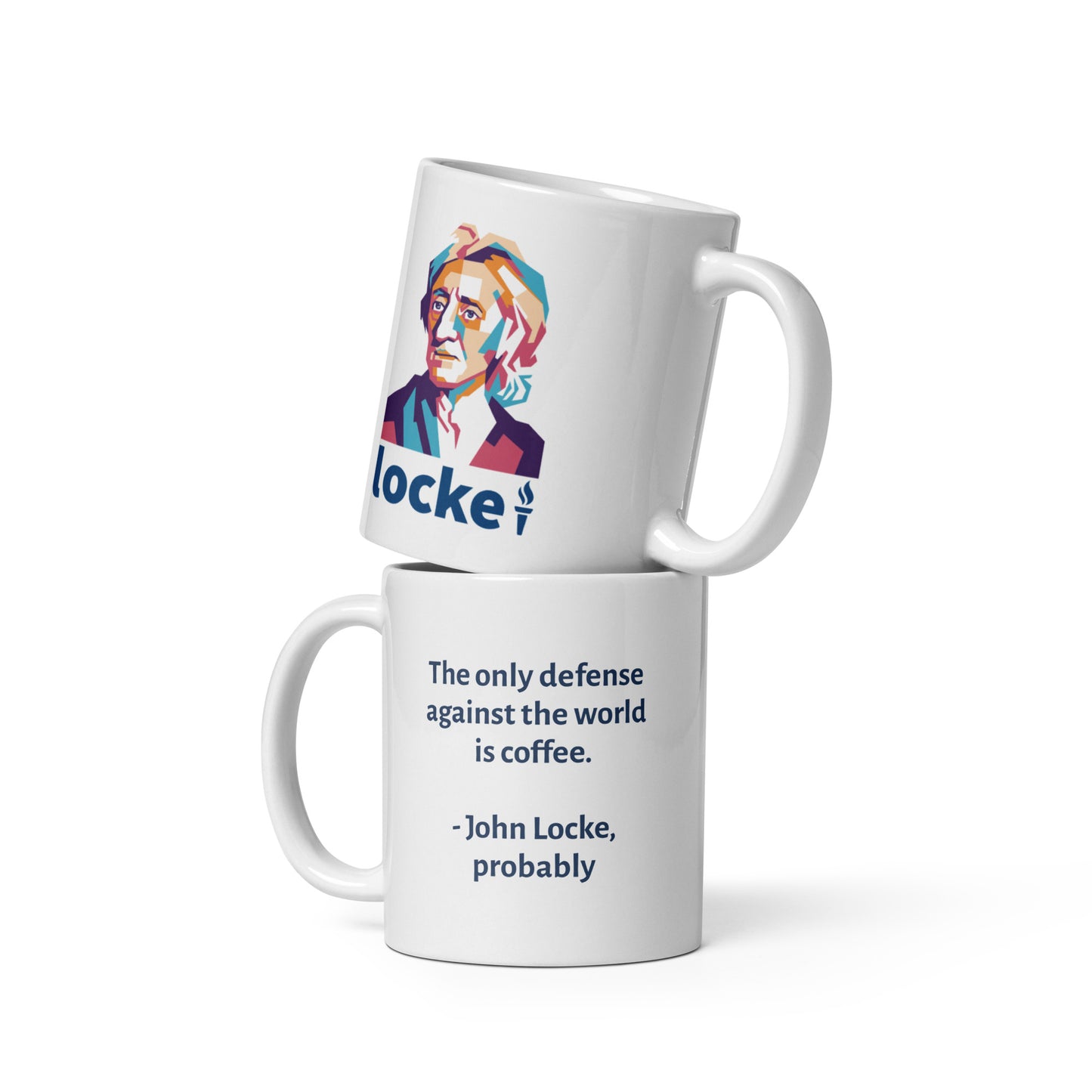 John Locke Coffee Defense White Glossy Mug