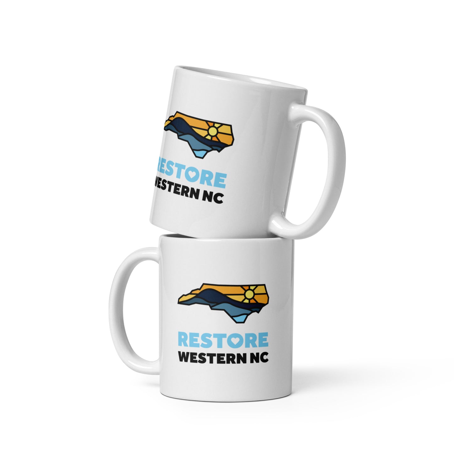 Restore Western NC Glossy Mug in White