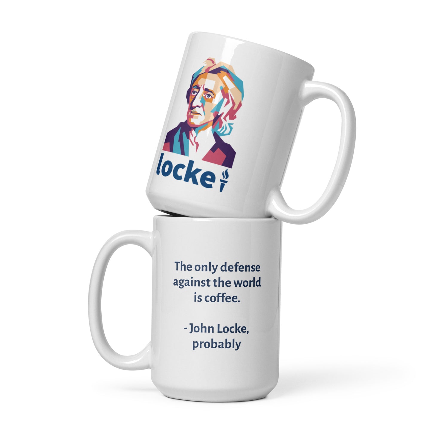 John Locke Coffee Defense White Glossy Mug