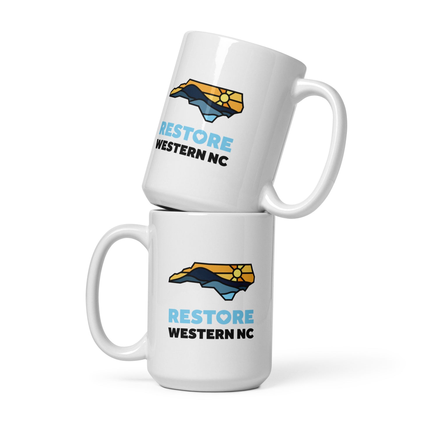 Restore Western NC Glossy Mug in White