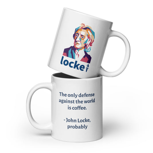 John Locke Coffee Defense White Glossy Mug