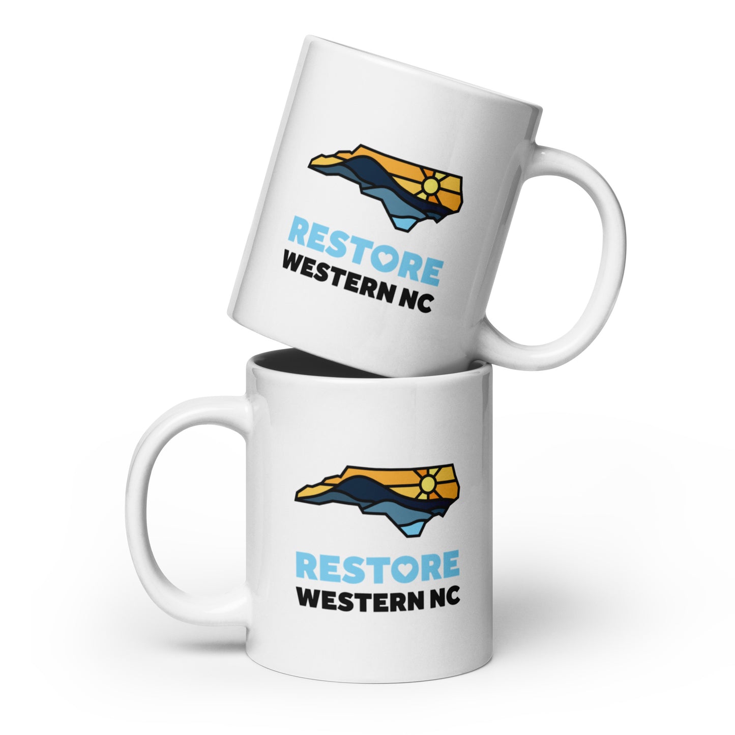 Restore Western NC Glossy Mug in White