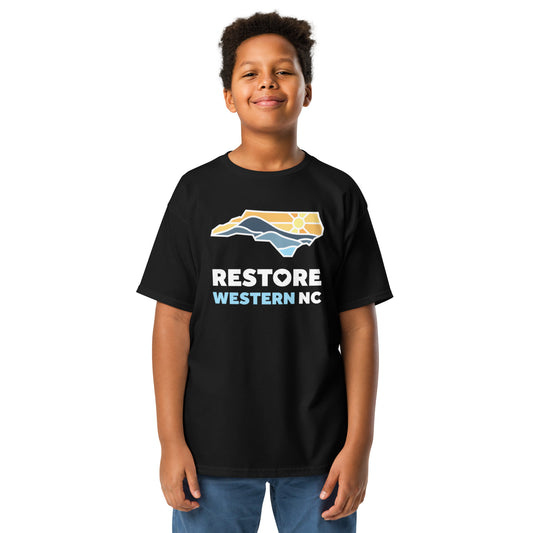 Restore Western NC Youth Classic Tee in Black