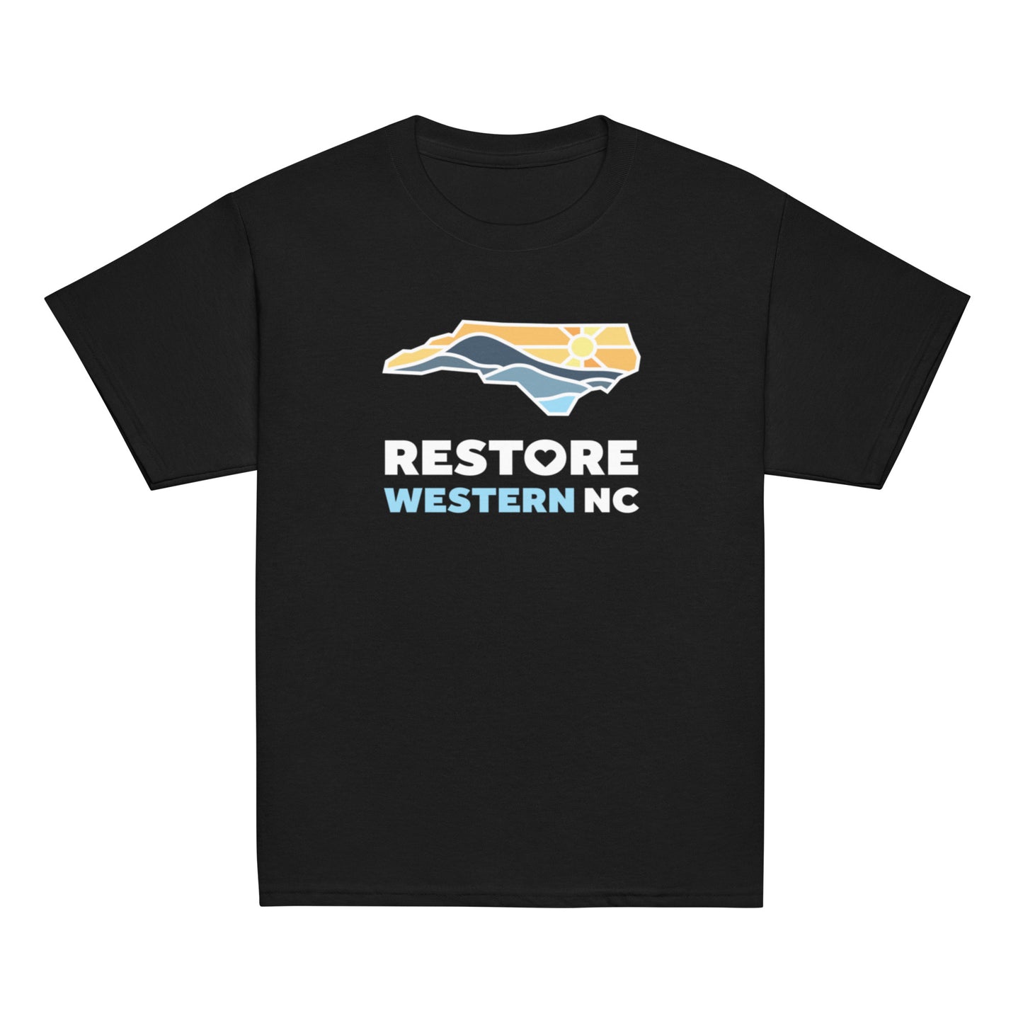 Restore Western NC Youth Classic Tee in Black